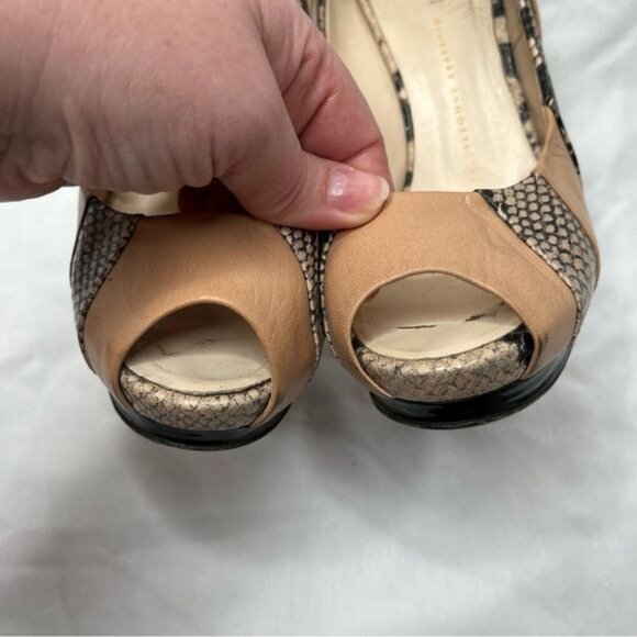 Giuseppe Zanotti Design Peep Toe High Heel Pumps Size 37 Snake Print leather - Picture 9 of 15